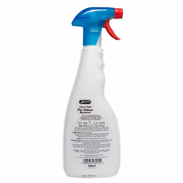 Johnson’s Clean ‘n’ Safe Pet Odour Remover_back