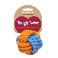 Rosewood Tough Twist Rubber & Rope Ball Dog Toy