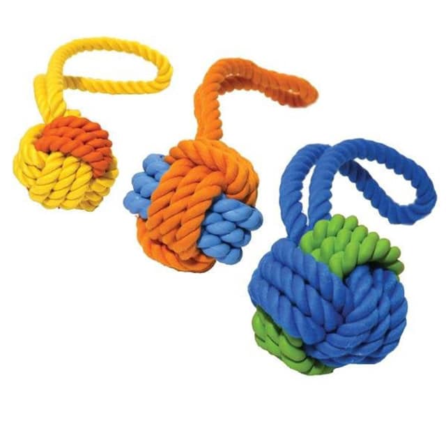 Rosewood Tough Twist Rubber & Rope Ball Dog Toy_2
