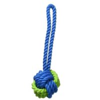 Rosewood Tough Twist Rubber & Rope Ball Dog Tug Toy