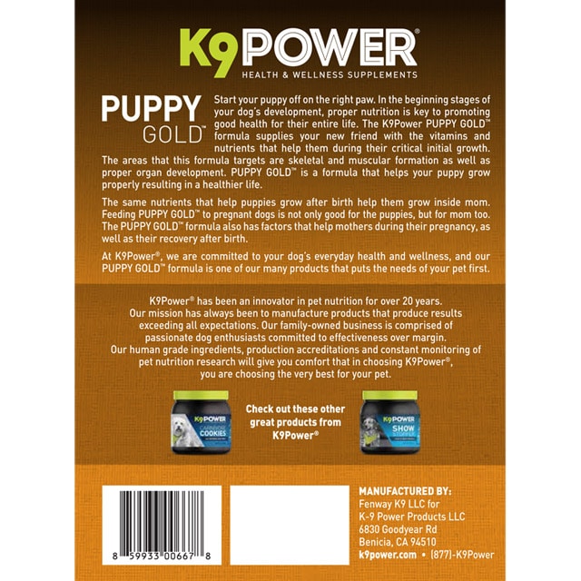 K9 Power Puppy Gold – Nutritional Supplement for Growing Puppies and Mothers