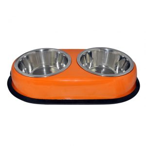 Orange Anti-Skid Twin Oval Dish