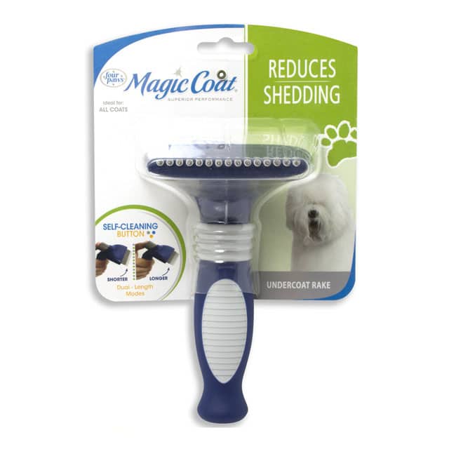 Four Paws Magic Coat Self-Cleaning Undercoat Dog Grooming Rake