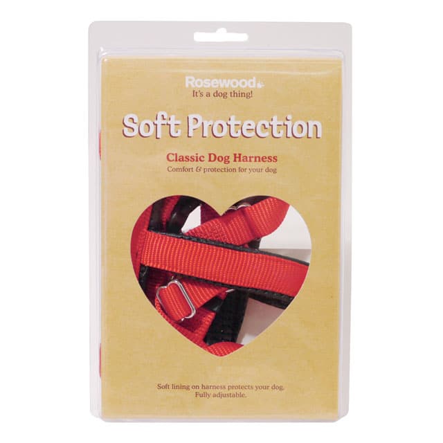 Rosewood Soft Protection Classic Dog Harness_red
