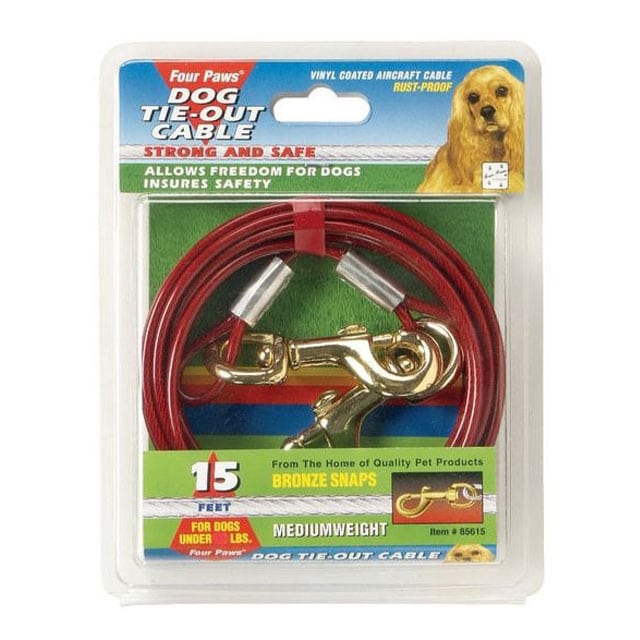 Four Paws Medium Weight Dog Tie Out Cable – 15ft_