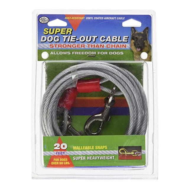 Four Paws Medium Weight Dog Tie Out Cable - 20ft