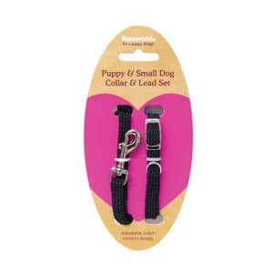 Rosewood Soft Weave Puppy and Small Dog Collar and Lead Set