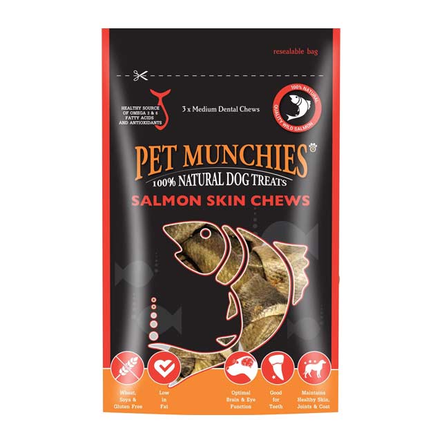 Pet Munchies Medium Salmon Skin Chews