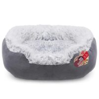 Rosewood Grey Lion Faux Suede Bed