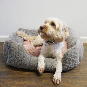 Rosewood Grey & Pink Square Bed