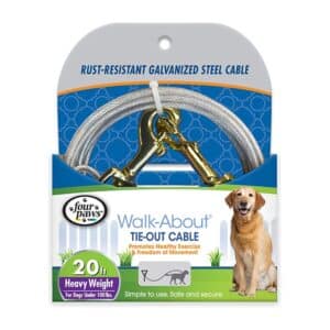 Four Paws Heavy Weight Tie Out Cable Silver 20 Feet