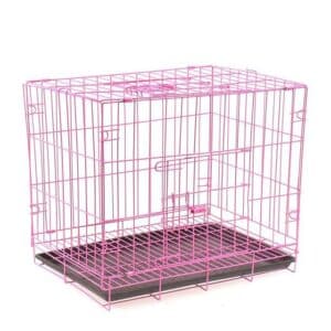 Collapsible Metal Cage with Tray_Pink